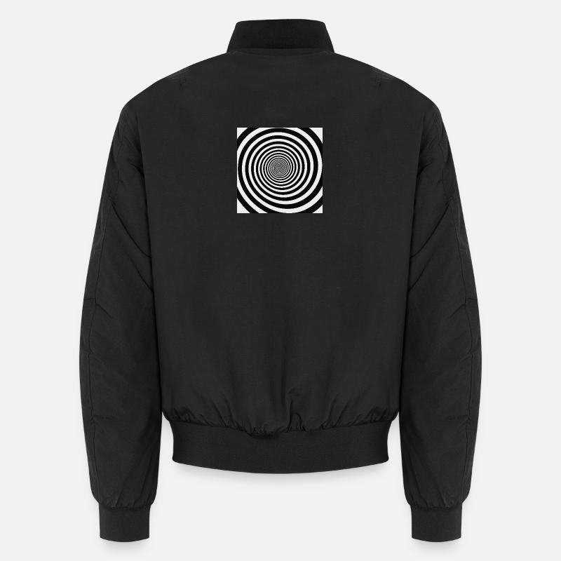 Hypnotic black and white spiral Unisex Bomber Jacket