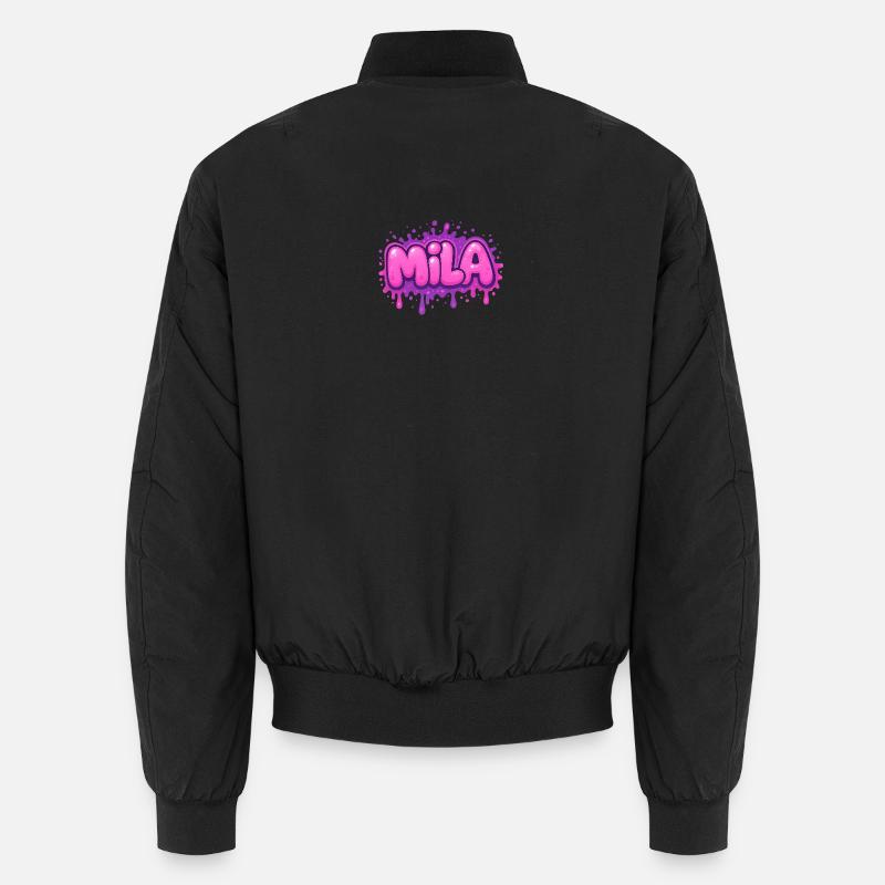 Graffiti  MILA Prénom cadeau idéal imprimable sur  Bomber unisexe