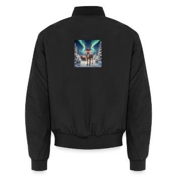 Rodolphe dans la forêt polaire - Bomber unisexe - noir - Dos - AI Model Male 185 light (185cm)