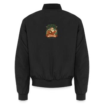Motif de Noël du Père Noël Répandant la Joie - Bomber unisexe - noir - Dos - AI Model Male 185 light (185cm)