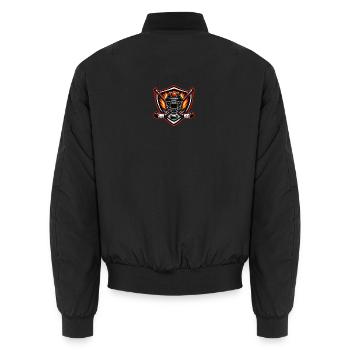 Shield Hockey Wappen - Unisex Bomberjacke - Schwarz - Hinten - AI Model Male 185 light (185cm)