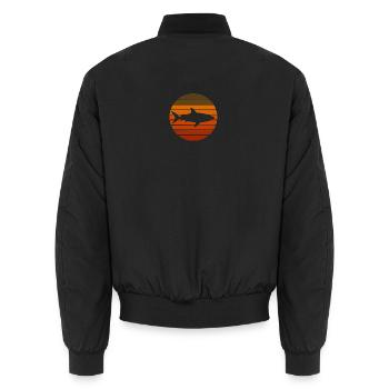 Sonnenuntergangshai Silhouette - Unisex Bomberjacke - Schwarz - Hinten - AI Model Male 185 light (185cm)