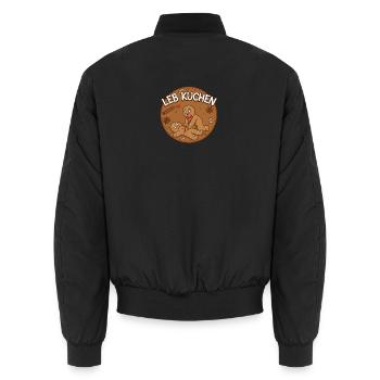Lebkuchen Liebesrettung - Unisex Bomberjacke - Schwarz - Hinten - AI Model Male 185 light (185cm)
