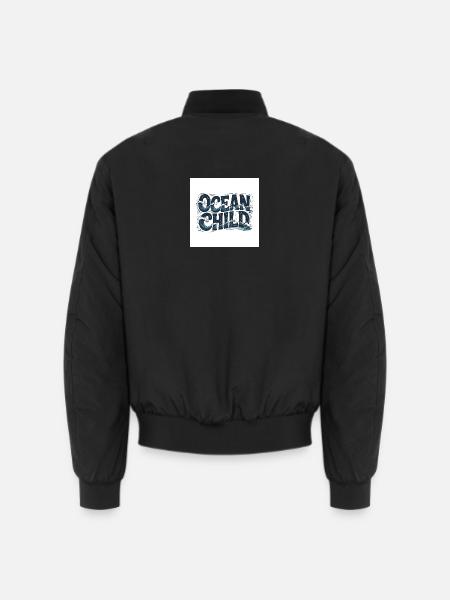 Ocean Child Wave Art - Unisex Bomber Jacket - black