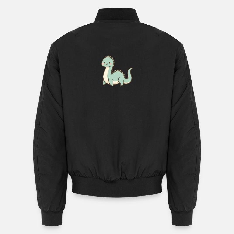 Cute pastel Loch Ness Monster - Unisex Bomber Jacket - black