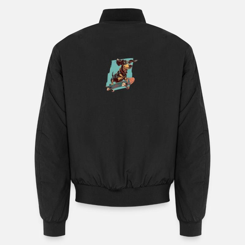 Skateboard Dachshund Unisex Bomber Jacket