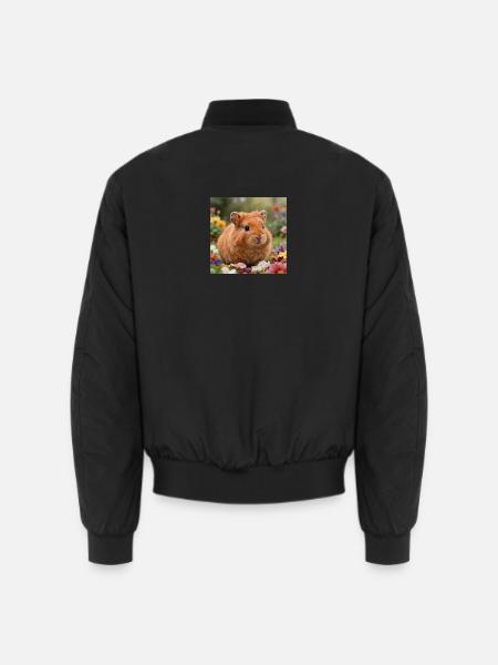 Flowery hamster dream - Unisex Bomber Jacket - black