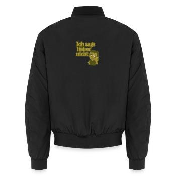 Ich sags lieber nicht Cartoon - Unisex Bomberjacke - Schwarz - Hinten - AI Model Male 185 light (185cm)