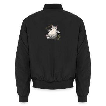 Économiser l’énergie du chat : salon douillet - Bomber unisexe - noir - Dos - AI Model Male 185 light (185cm)