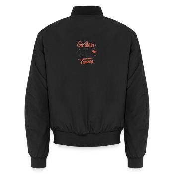 Griller et réchauffer le gentil monsieur camper - Bomber unisexe - noir - Dos - AI Model Male 185 light (185cm)