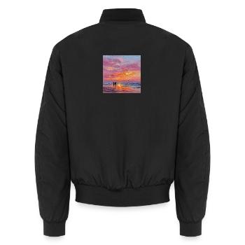 Coucher de soleil - Bomber unisexe - noir - Dos - AI Model Male 185 light (185cm)