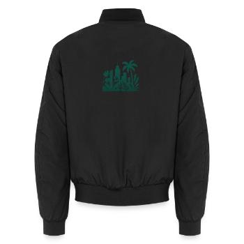 Jungle City Skyline Silhouette - Unisex Bomber Jacket - black - Back - AI Model Male 185 light (185cm)