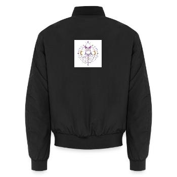 mystisch-Katze-Mond-himmlisch-A - Unisex Bomberjacke - Schwarz - Hinten - AI Model Male 185 light (185cm)