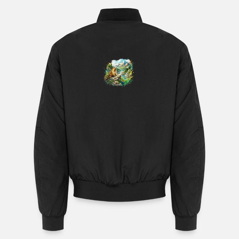 Marmotte forêt paysage  Bomber unisexe