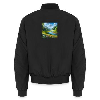 Eine wunderschöne Frühlingshalle - Unisex Bomberjacke - Schwarz - Hinten - AI Model Male 185 light (185cm)