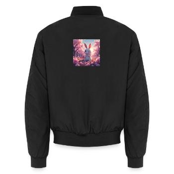 Easter Bunny - Unisex Bomber Jacket - black - Back - AI Model Male 185 light (185cm)