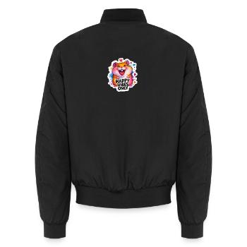 Hamster Joyeux Vibes Coloré - Bomber unisexe - noir - Dos - AI Model Male 185 light (185cm)