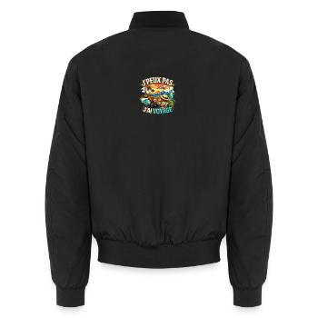J’Peux Pas, J’Ai Voyage – Travel Lover Design - Bomber unisexe - noir - Dos - AI Model Male 185 light (185cm)