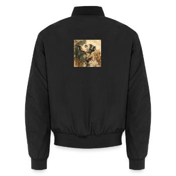 Dalmatiner Portrait im Vintage-Öl-Look - Unisex Bomberjacke - Schwarz - Hinten - AI Model Male 185 light (185cm)