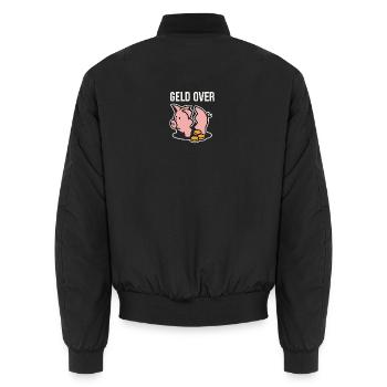 Geldverlust Piggy Bank - Unisex Bomberjacke - Schwarz - Hinten - AI Model Male 185 light (185cm)