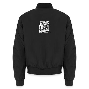 Jesus Lovin' Mama — Gott Glaube Kirche Christ - Unisex Bomberjacke - Schwarz - Hinten - AI Model Male 185 light (185cm)