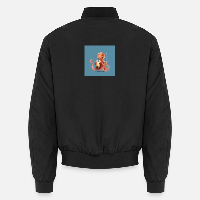 Dumbo octopus and its bubble tea Unisex Bomber Jacket