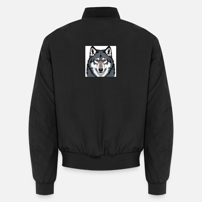 Portrait illustratif du loup - Bomber unisexe - noir
