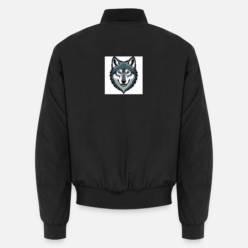 Wolf Head – stylized illustration - Unisex Bomber Jacket - black