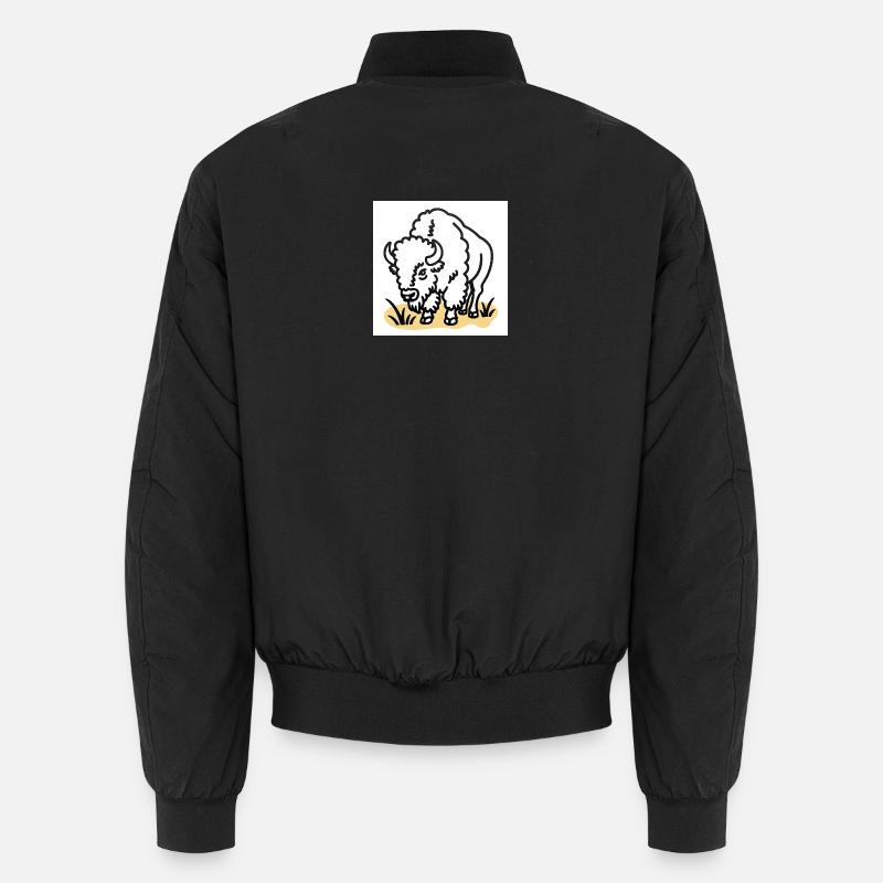 Bison on yellow grass Unisex Bomber Jacket