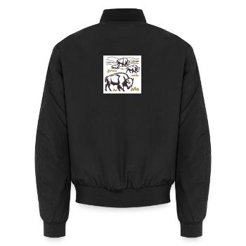 Bisonherde auf der Steppe - Unisex Bomberjacke - Schwarz - Hinten - AI Model Male 185 light (185cm)