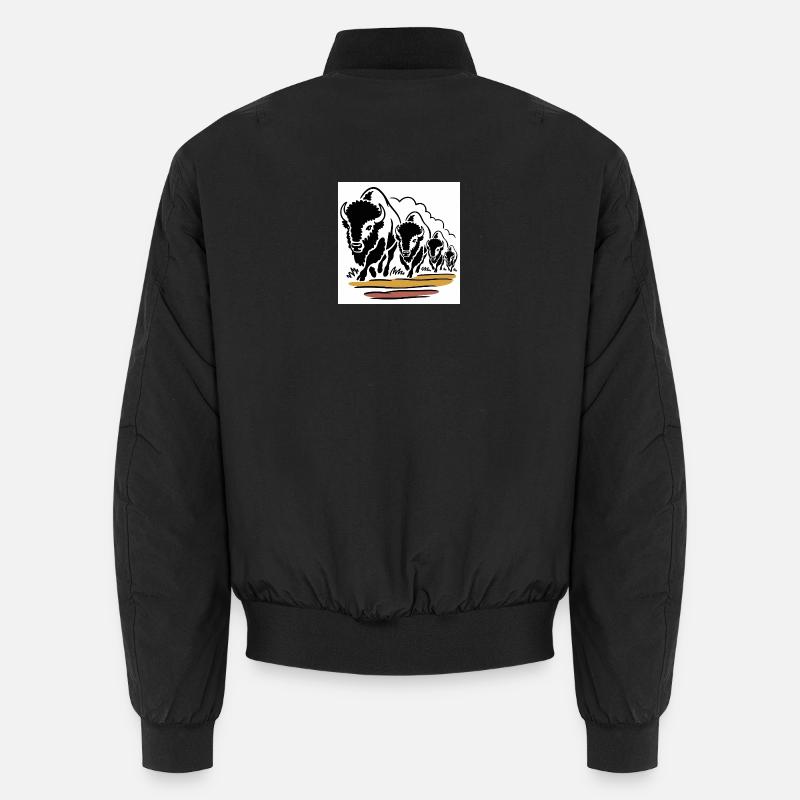 Buffalo horde on the move Unisex Bomber Jacket