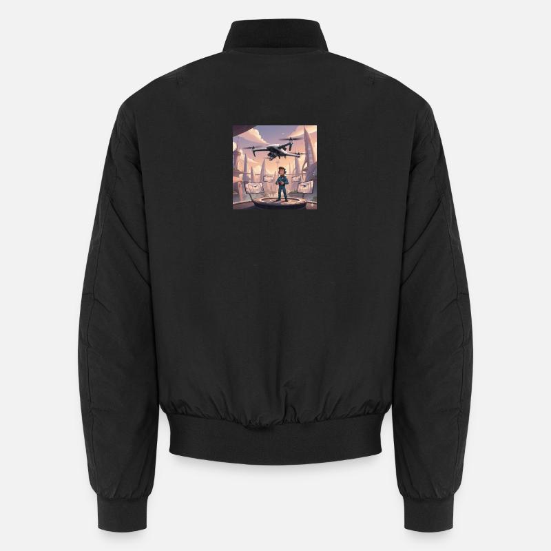 Drone Pilot in Neon Town Unisex Bomber Jacket