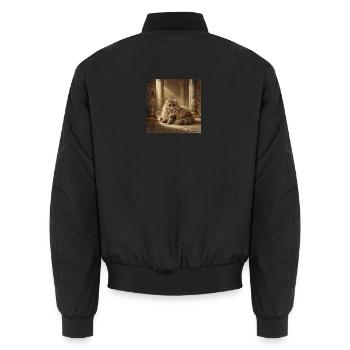 Le Roi Chat dans le Temple d’Égypte - Bomber unisexe - noir - Dos - AI Model Male 185 light (185cm)