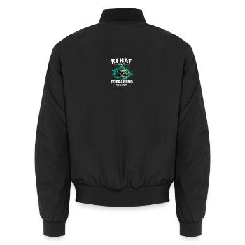 KI Feierabend Spruch Lustiges Büro Motiv - Unisex Bomberjacke - Schwarz - Hinten - AI Model Male 185 light (185cm)