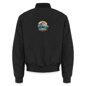 Zugspitze Alpen Panorama - Unisex Bomberjacke - Schwarz - Hinten - AI Model Male 185 light (185cm)