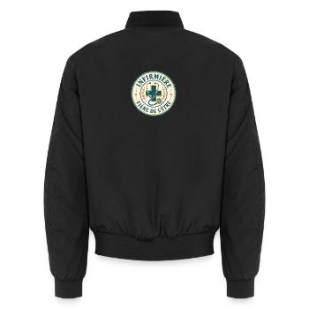 infirmière vintage badge fierté soignante idée  - Bomber unisexe - noir - Dos - AI Model Male 185 light (185cm)