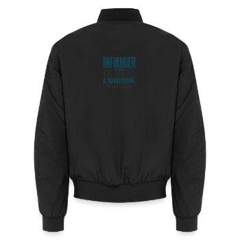  infirmier homme humour le vrai cadeau - Bomber unisexe - noir - Dos - AI Model Male 185 light (185cm)