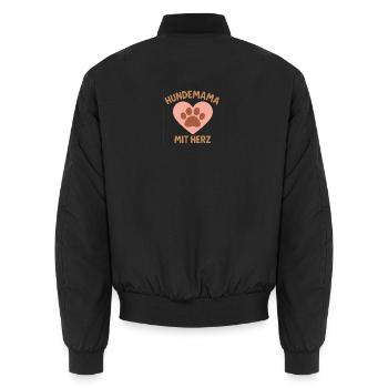 Hundemama Herzpfote Design - Unisex Bomberjacke - Schwarz - Hinten - AI Model Male 185 light (185cm)