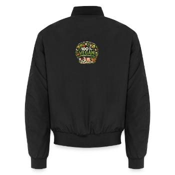 100% Vegan Ethique et Naturel - Bomber unisexe - noir - Dos - AI Model Male 185 light (185cm)