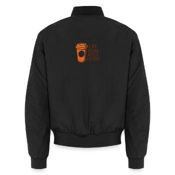 La vie commence après le café - Bomber unisexe - noir - Dos - AI Model Male 185 light (185cm)