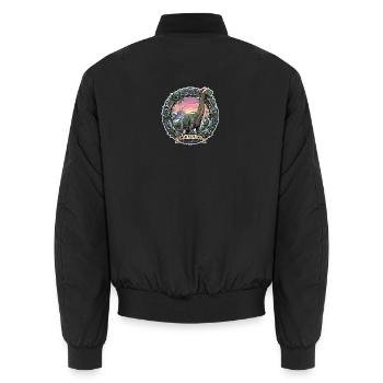Brachiosaurus Christmas - Unisex Bomber Jacket - black - Back - AI Model Male 185 light (185cm)