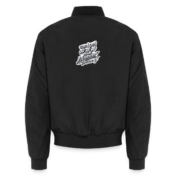 Caniget Numbersplease 3D Metal - Unisex Bomber Jacket - black - Back - AI Model Male 185 light (185cm)