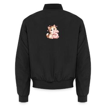 Kätzchen 5 Geburtstag - Unisex Bomberjacke - Schwarz - Hinten - AI Model Male 185 light (185cm)