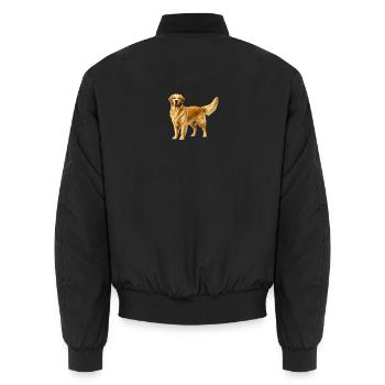 Goldener Retriever  - Unisex Bomberjacke - Schwarz - Hinten - AI Model Male 185 light (185cm)