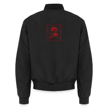 Japan Blume Rote Lilie  - Unisex Bomberjacke - Schwarz - Hinten - AI Model Male 185 light (185cm)