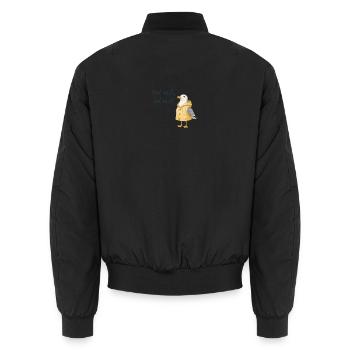 Wat mutt dat mutt Seemöwe Hoodie - Unisex Bomberjacke - Schwarz - Hinten - AI Model Male 185 light (185cm)