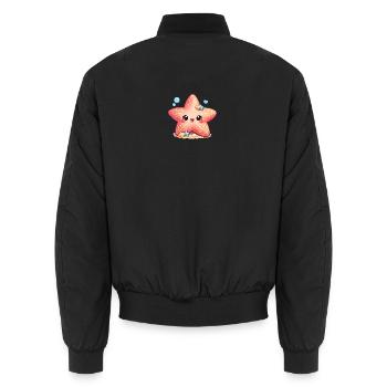 Starfish - Unisex Bomber Jacket - black - Back - AI Model Male 185 light (185cm)