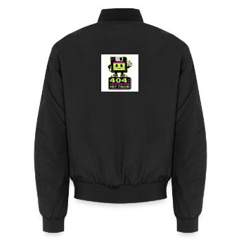 Retro 404 Motivation not found - Unisex Bomber Jacket - black - Back - AI Model Male 185 light (185cm)
