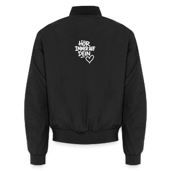 Hör immer auf dein Herz - Unisex Bomberjacke - Schwarz - Hinten - AI Model Male 185 light (185cm)