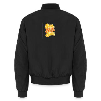 Sea, Sex and Sun - Unisex Bomber Jacket - black - Back - AI Model Male 185 light (185cm)